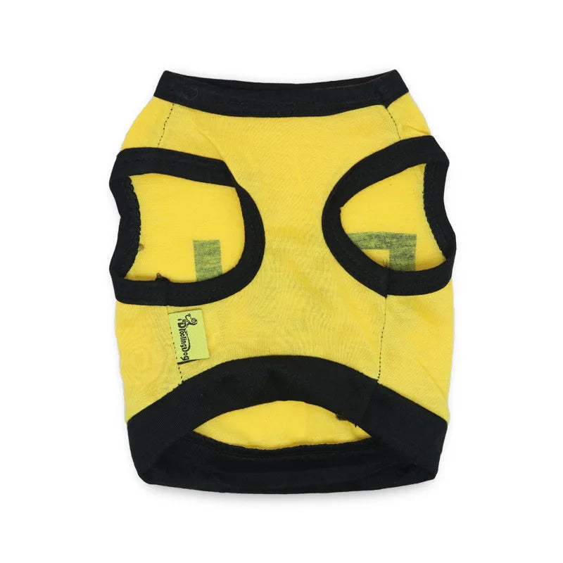 Sut Polis Pakaian Anjing Cosplay Hitam Vest Elastik Puppy T-Shirt Aksesori Kot Pakaian Kostum Pakaian Haiwan Peliharaan untuk Anjing Kucing