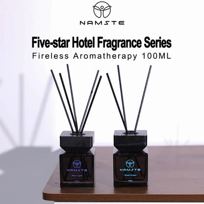NAMSTE 100ML Reed Diffuser Set Siri Wangian Hotel Aromaterapi Tanpa Api Dalaman Wangian Tahan Lama Deodoran Bilik Mandi