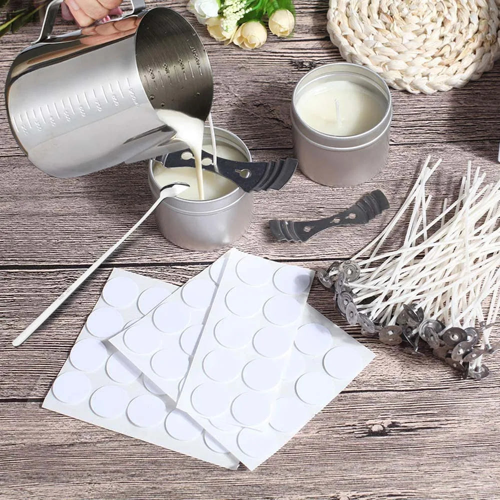 Candle Making Kits Candle Making Supplies Handmade Scented Art Candles Wax Melting Material Kits Wax Wicks Wax Pot Thermometers