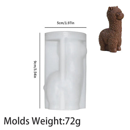 3D Cute Alpaca Silicone Mold – DIY Candle, Soap & Resin Craft Mold for Home Décor & Gifts