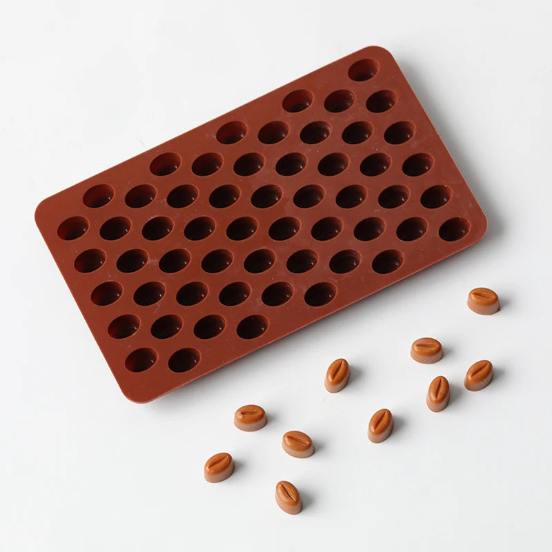 多腔咖啡豆硅胶模具 – DIY蜡烛、肥皂、树脂和烘焙工具