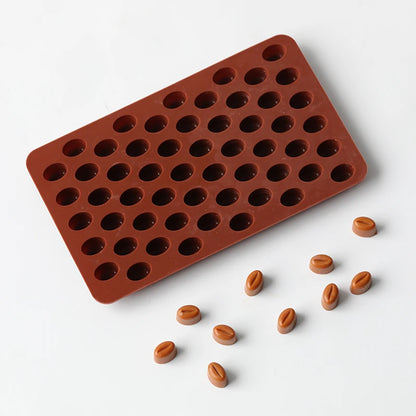 多腔咖啡豆硅胶模具 – DIY蜡烛、肥皂、树脂和烘焙工具