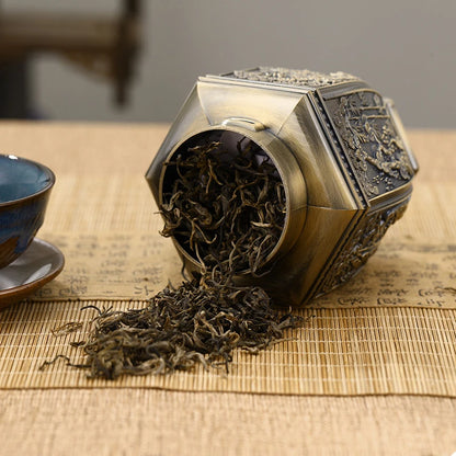 Logam Tin Teh Berkapasiti Besar Hijau Teh Hitam Balang Bekas Penyimpanan Kadi Kopi Gula Kotak Teh Dimeterai Dapur Rumah