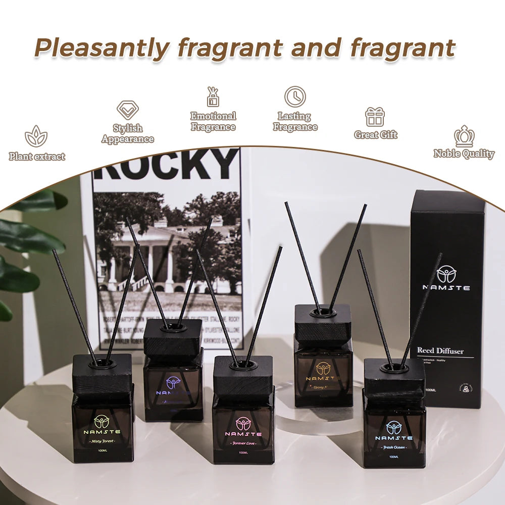 Rattan Essential Oil 100ML Perfume Room Fragrance Replace Aroma Diffuser Flavoring for Home Bathroom Fragrance Air Freshener