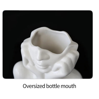 Pasu Bunga Muka Manusia Seramik Mudah Moden Pasu Bunga Tumbuhan Kepala Manusia Pasu Bunga Seni Nordic Hiasan Ruang Tamu Rumah