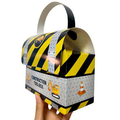 Construction Vehicle Theme Party Gift Boxes – Excavator & Engineering Design for Kids' Birthday Decor