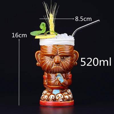 450ml Hawaii Tiki Ceramic Mug – Peralatan Minuman Bertemakan Tropika