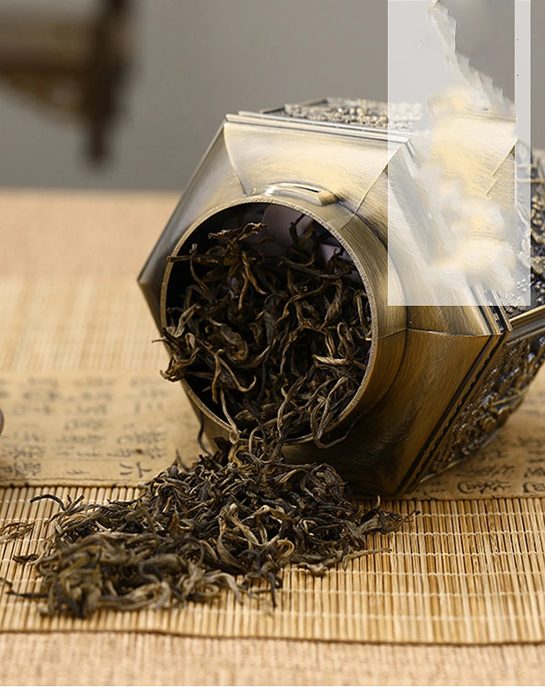 Logam Tin Teh Berkapasiti Besar Hijau Teh Hitam Balang Bekas Penyimpanan Kadi Kopi Gula Kotak Teh Dimeterai Dapur Rumah