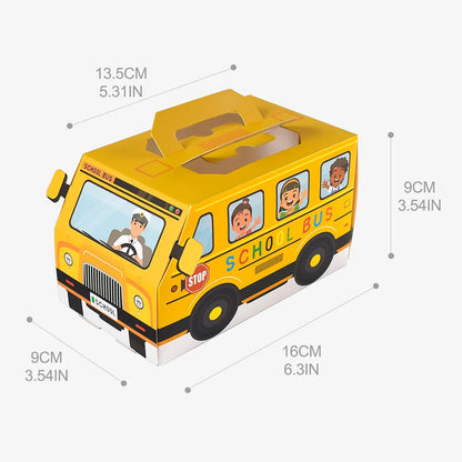 5PCS Gula-gula Bertema Bas Sekolah &amp; Kotak Snek – Pembungkusan Hadiah Seronok untuk Hari Lahir Kanak-kanak &amp; Majlis Kembali ke Sekolah!