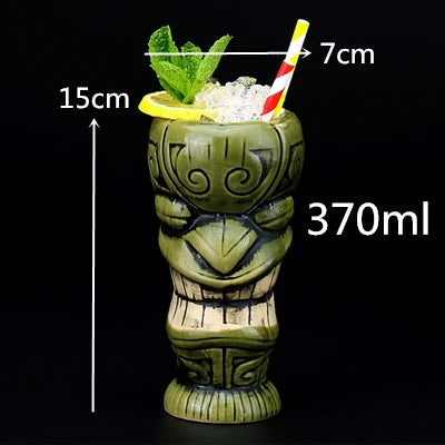 450ml Hawaii Tiki Ceramic Mug – Peralatan Minuman Bertemakan Tropika