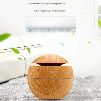 Xiaomi USB Ultrasonic Aroma Diffuser & Cool Mist Humidifier – Wood Grain Design for Home & Office