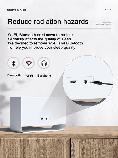 Penyebar &amp; Pelembap Udara Api 3-dalam-1 | Ultrasonik Aromaterapi | 8 White Noise &amp; Pemain Muzik Bluetooth