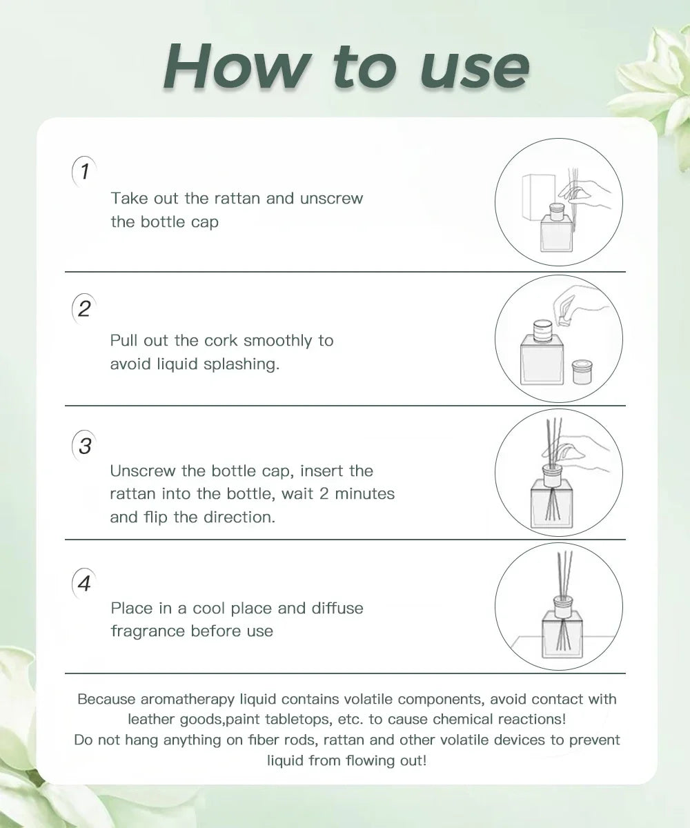 NAMSTE 100ML Reed Diffuser Set Siri Wangian Hotel Aromaterapi Tanpa Api Dalaman Wangian Tahan Lama Deodoran Bilik Mandi