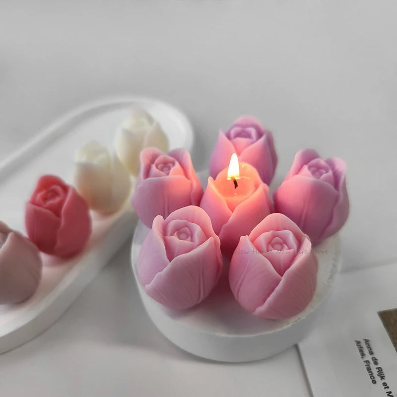 3D Tulip Silicone Mold – DIY Candle, Soap, and Craft Making Supplies