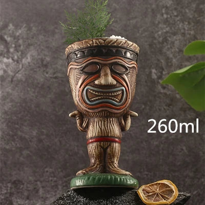 450ml Hawaii Tiki Ceramic Mug – Peralatan Minuman Bertemakan Tropika