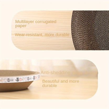 1pc Corrugated Paper Cat Scratcher and Toy Set - Durable and Fun Cat Scratching Pad for Happy and Healthy Felines