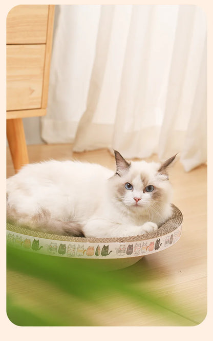 1pc Corrugated Paper Cat Scratcher and Toy Set - Durable and Fun Cat Scratching Pad for Happy and Healthy Felines
