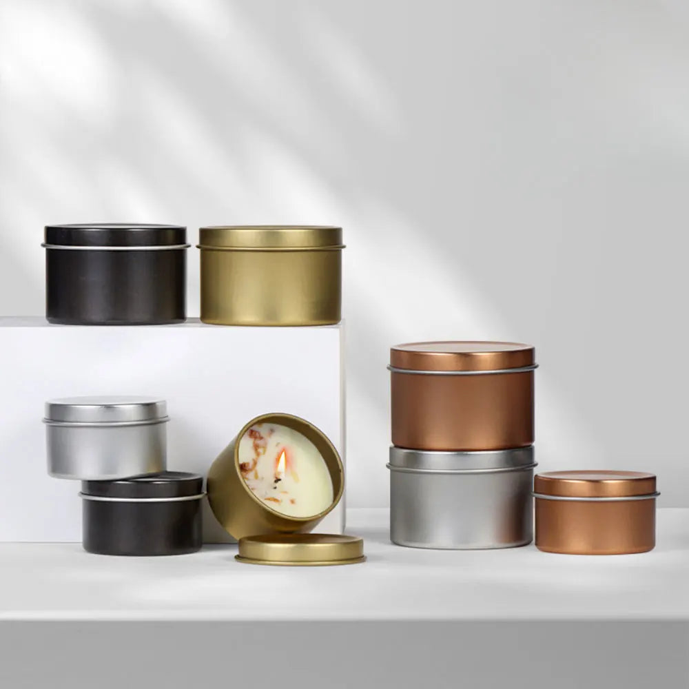 Scent Candle Jar Making Kit Metal Container for Candles Jewelry Storage Box Soy Wax Tins Home Fragrance Accessories Party Decor