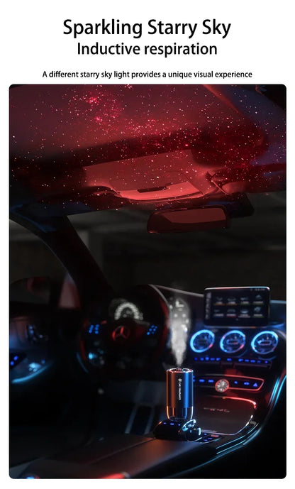 Car Air Freshener Smart Fragrance Diffuser 1000mAh Aroma Humidifier Starry Light Smell Distributor Interior Car Accessories