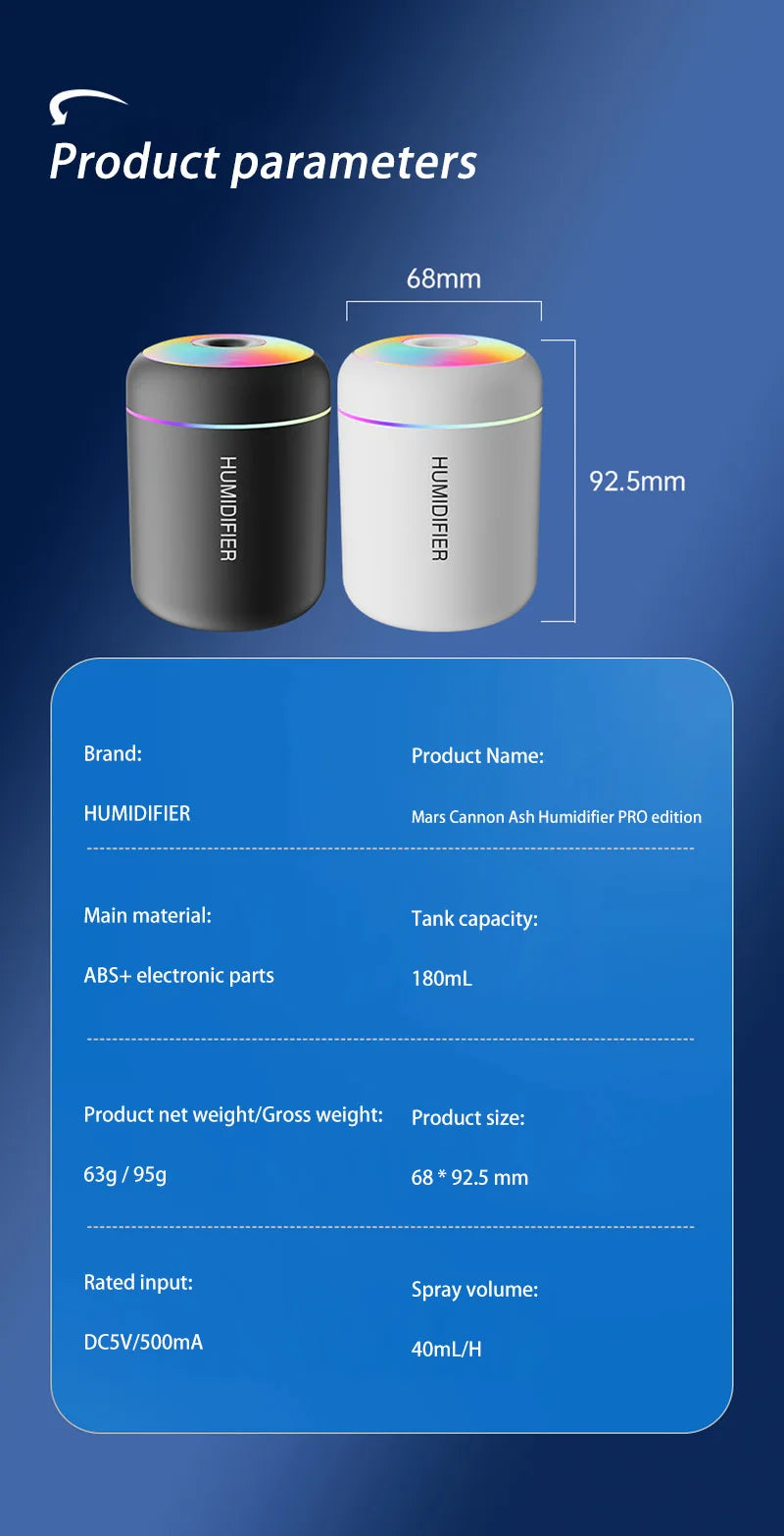 Xiaomi Mini Car Air Humidifier USB Electric Aroma Diffuser Essential Oil Purifier Aromatherapy Mist Maker Lights in Car Home