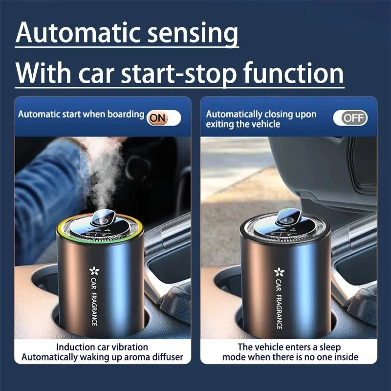 Car Air Freshener Smart Fragrance Diffuser 1000mAh Aroma Humidifier Starry Light Smell Distributor Interior Car Accessories
