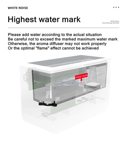 Penyebar &amp; Pelembap Udara Api 3-dalam-1 | Ultrasonik Aromaterapi | 8 White Noise &amp; Pemain Muzik Bluetooth