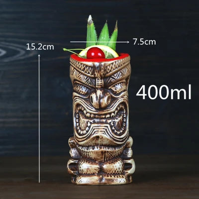 450ml Hawaii Tiki Ceramic Mug – Peralatan Minuman Bertemakan Tropika
