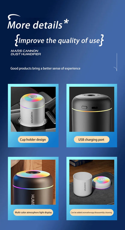 Xiaomi Mini Car Air Humidifier USB Electric Aroma Diffuser Essential Oil Purifier Aromatherapy Mist Maker Lights in Car Home