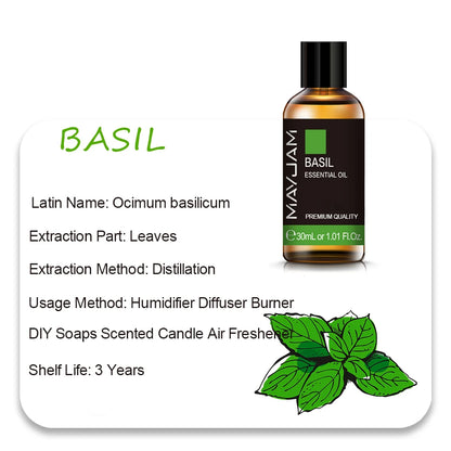 MAYJAM 10ml 30ml 100ml Essential Oils For Humidifier Diffuser Lavender Jasmine Eucalyptus Ylang Ylang Vanilla Tea Tree Aroma Oil