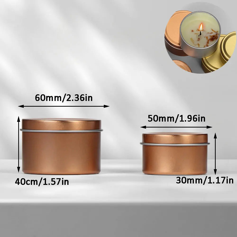 Scent Candle Jar Making Kit Metal Container for Candles Jewelry Storage Box Soy Wax Tins Home Fragrance Accessories Party Decor