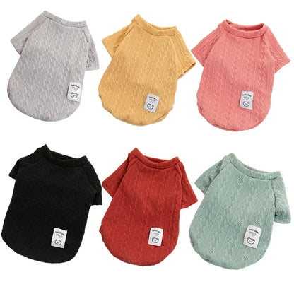 Dog Knitted Sweater Warm Puppy Clothes for Small Dogs Cats Vest Pet Clothing Chihuahua Apparel French Bulldog Costume Pug Coat