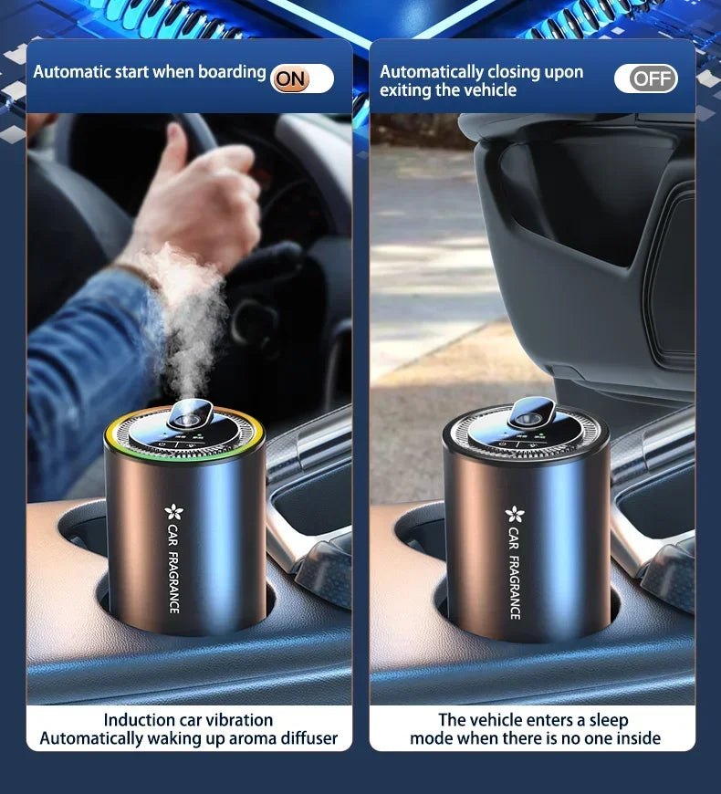 Car Air Freshener Smart Fragrance Diffuser 1000mAh Aroma Humidifier Starry Light Smell Distributor Interior Car Accessories