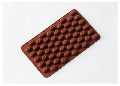多腔咖啡豆硅胶模具 – DIY蜡烛、肥皂、树脂和烘焙工具