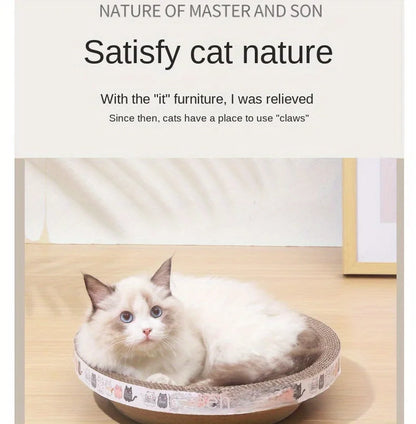 1pc Corrugated Paper Cat Scratcher and Toy Set - Durable and Fun Cat Scratching Pad for Happy and Healthy Felines