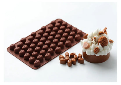 多腔咖啡豆硅胶模具 – DIY蜡烛、肥皂、树脂和烘焙工具