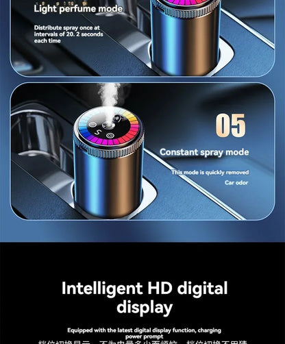 Smart Car Air Freshener Rechargeable Aroma Diffuser 5 Levels of Adjustable Intelligent  Diffuser Pickup Light Starry Sky Summit