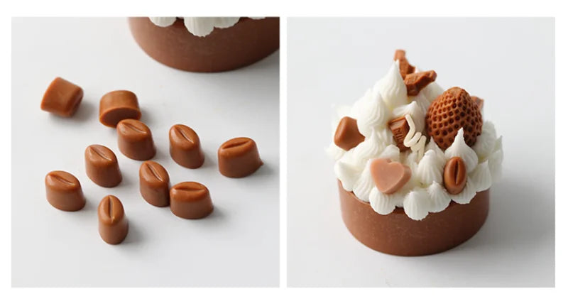 多腔咖啡豆硅胶模具 – DIY蜡烛、肥皂、树脂和烘焙工具
