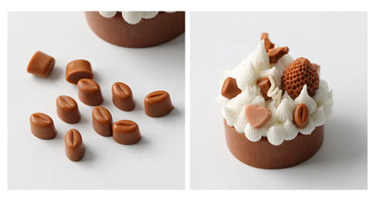 多腔咖啡豆硅胶模具 – DIY蜡烛、肥皂、树脂和烘焙工具