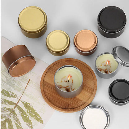 Scent Candle Jar Making Kit Metal Container for Candles Jewelry Storage Box Soy Wax Tins Home Fragrance Accessories Party Decor