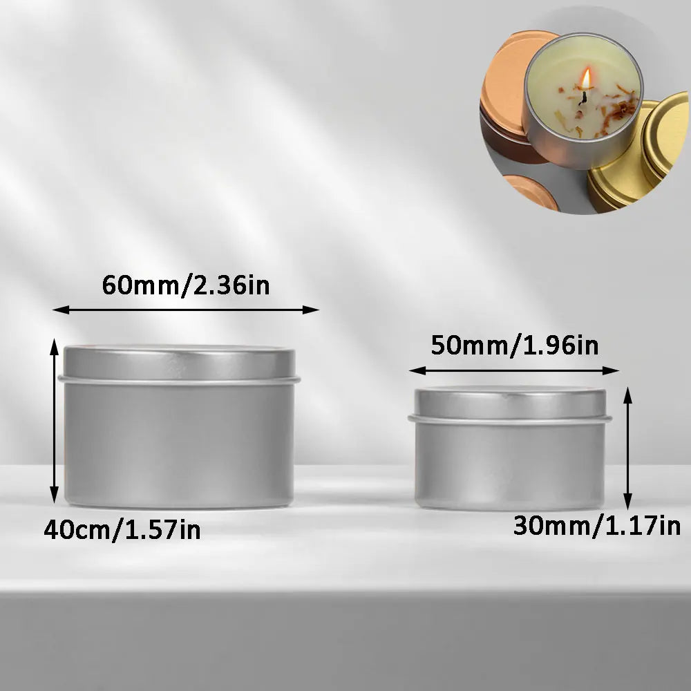 Scent Candle Jar Making Kit Metal Container for Candles Jewelry Storage Box Soy Wax Tins Home Fragrance Accessories Party Decor