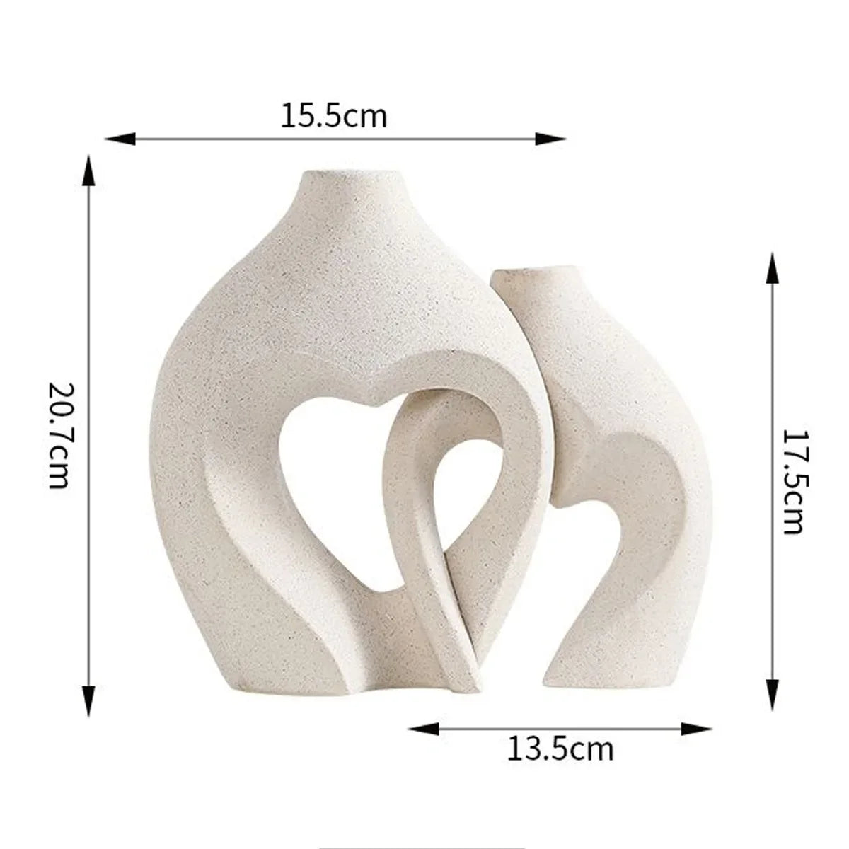 Hollow Out Embrace Ceramic Vase – Modern Irregular Cross-Shaped Tubular Design