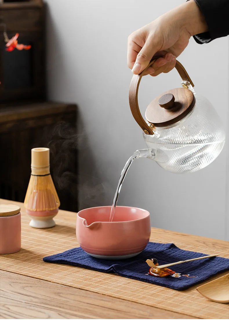 9PCS Japanese Matcha Set with Ceramic Bowl Bamboo Matcha Whisk and Tea Scoop for Tea Lovers Gifts Tea-Making Tools Accessories