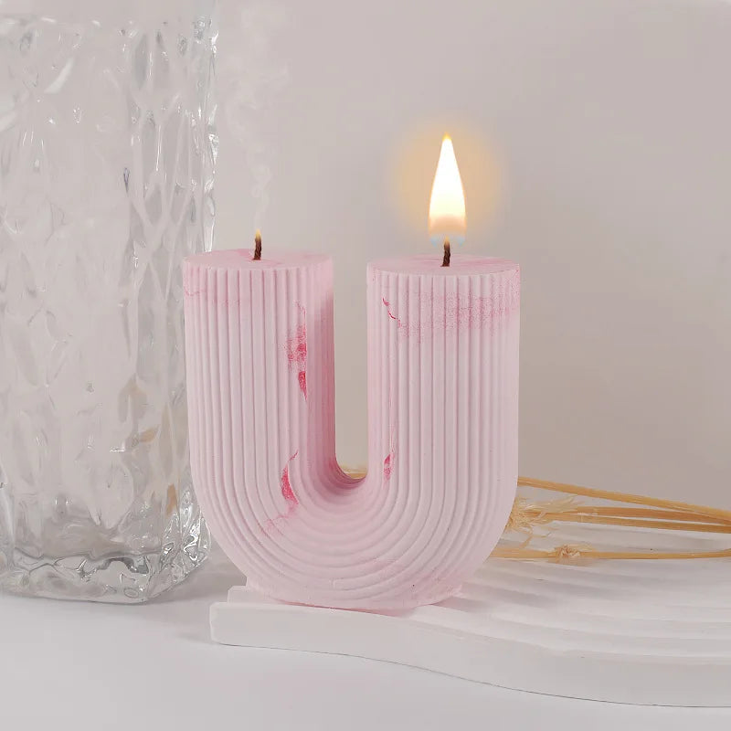 Acuan Lilin Silikon Bentuk U &amp; Geometrik – Acuan Lilin Gerbang, Kiub &amp; Berjalur DIY untuk Hiasan &amp; Kraf Rumah