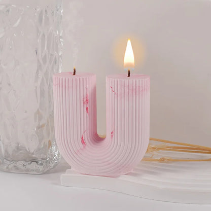 Acuan Lilin Silikon Bentuk U &amp; Geometrik – Acuan Lilin Gerbang, Kiub &amp; Berjalur DIY untuk Hiasan &amp; Kraf Rumah