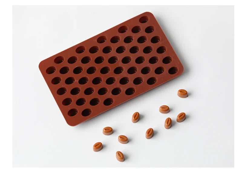 多腔咖啡豆硅胶模具 – DIY蜡烛、肥皂、树脂和烘焙工具