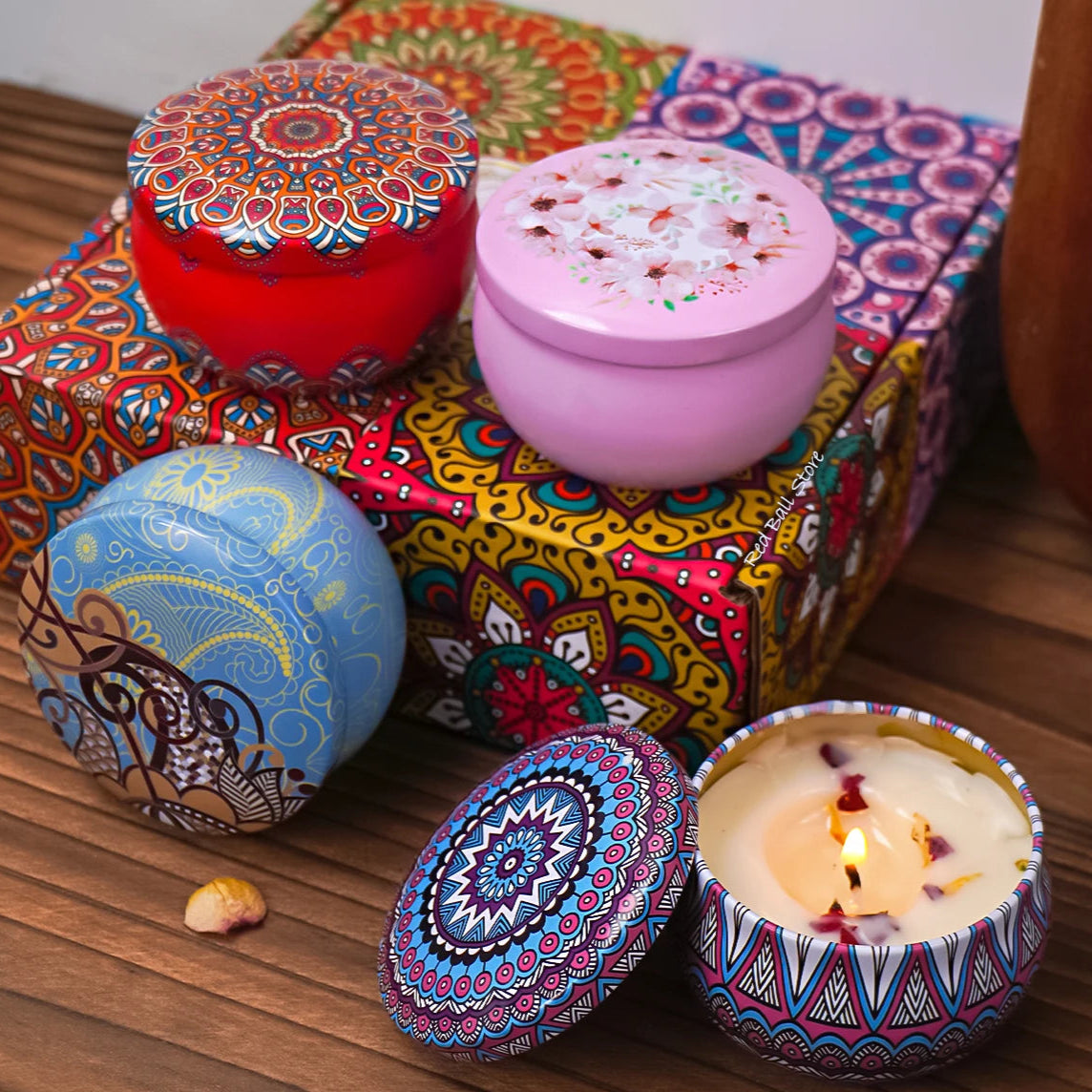 Luxury Scented Candle Set – 4pcs Arabian-Inspired Fragrance Candles in Decorative Jars