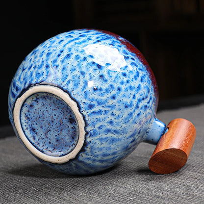 Creative Retro Heavy Coarse Clay Mug 220ml Ceramic Kiln Transmutation Tea Coffee Cup Wooden Bar