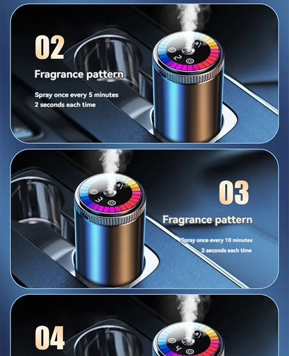 Smart Car Air Freshener Rechargeable Aroma Diffuser 5 Levels of Adjustable Intelligent  Diffuser Pickup Light Starry Sky Summit
