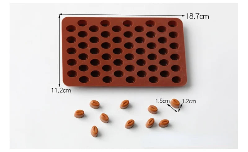 多腔咖啡豆硅胶模具 – DIY蜡烛、肥皂、树脂和烘焙工具