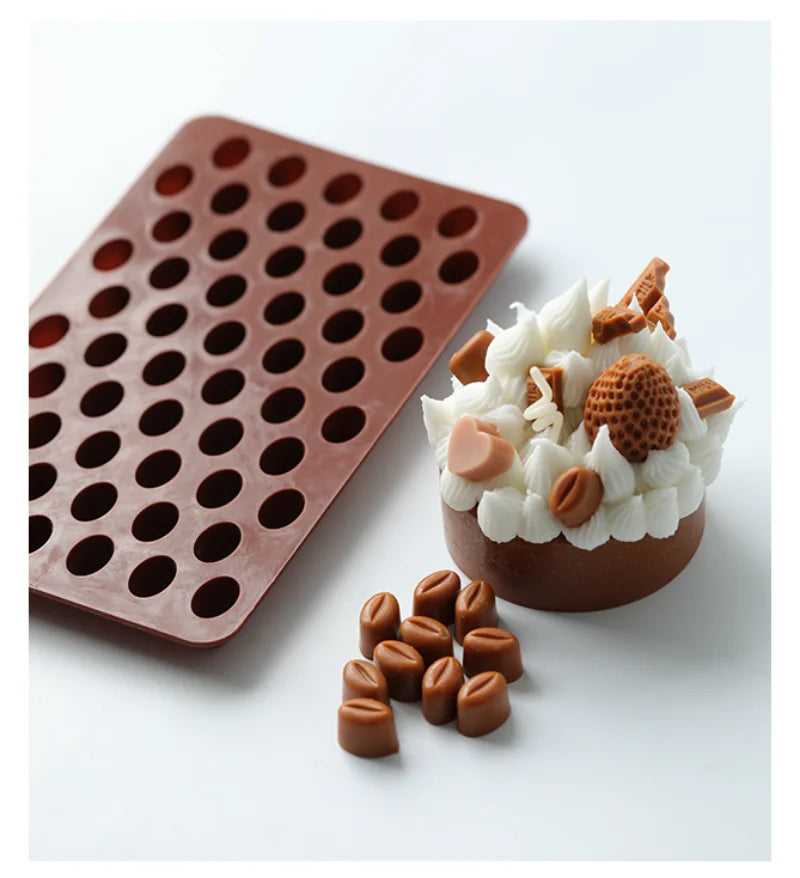 多腔咖啡豆硅胶模具 – DIY蜡烛、肥皂、树脂和烘焙工具